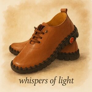 Size 9.5 • TBO Brown Leather Comfort Oxfords – Chunky Sole Shoe